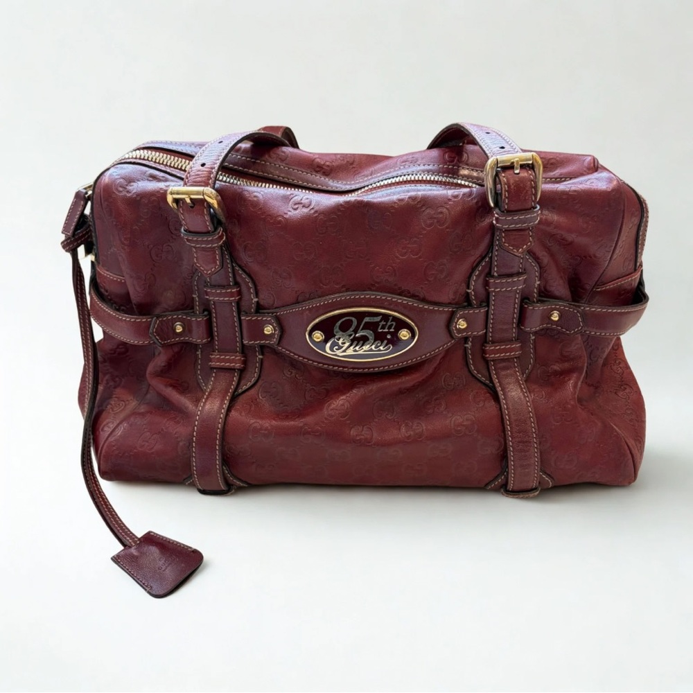 👜 Gucci 85th Anniversary Guccissima Leather Boston Bag – Red